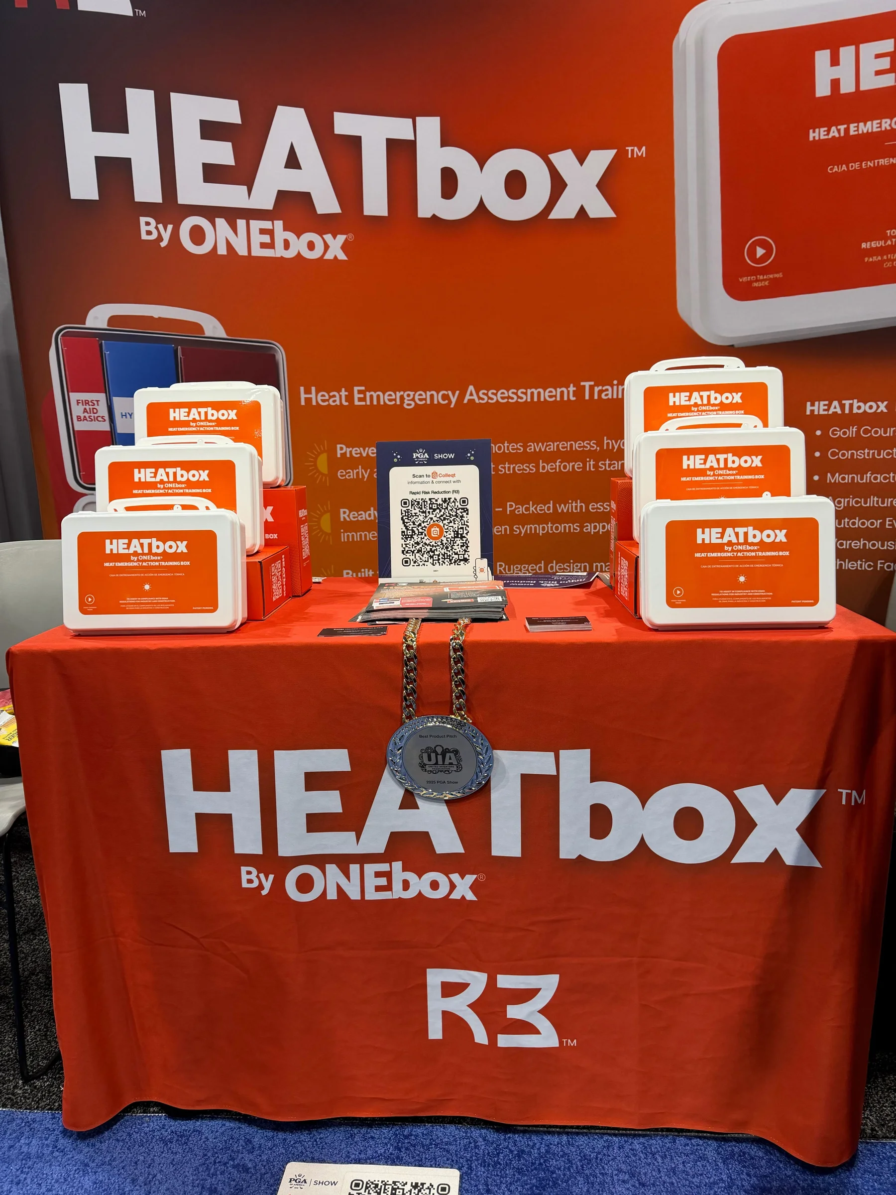 HEATbox on a table with the PGA Award